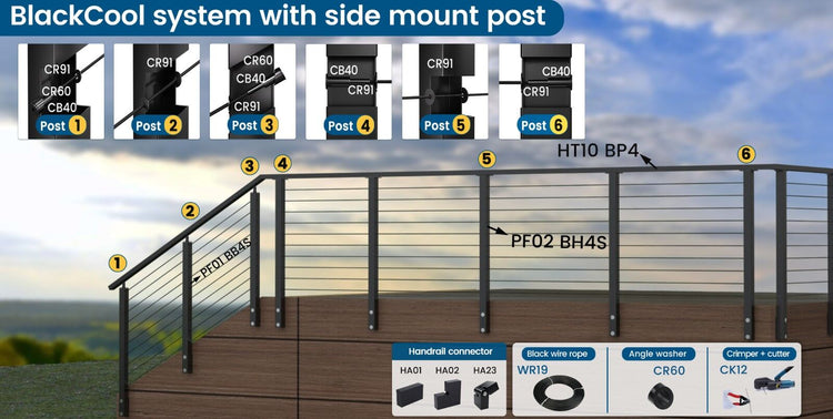 Muzata matte black side mount system saves space for outdoor areas