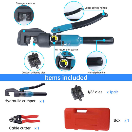 Muzata 45KN Hydraulic Hand Crimper CK12 with Cable Cutter CR09