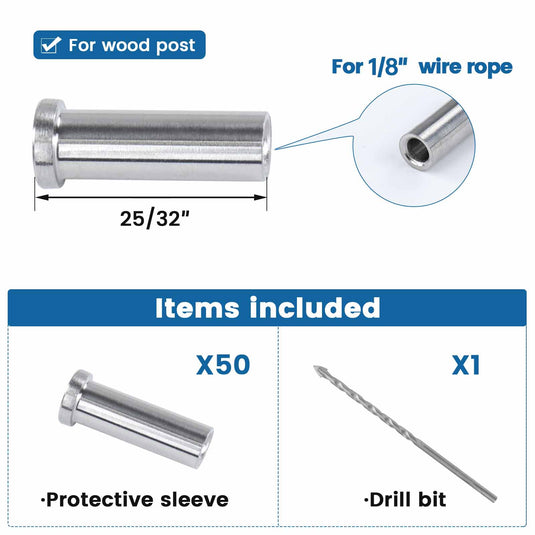 Muzata T316 Stainless Steel Protective Sleeve 1/8