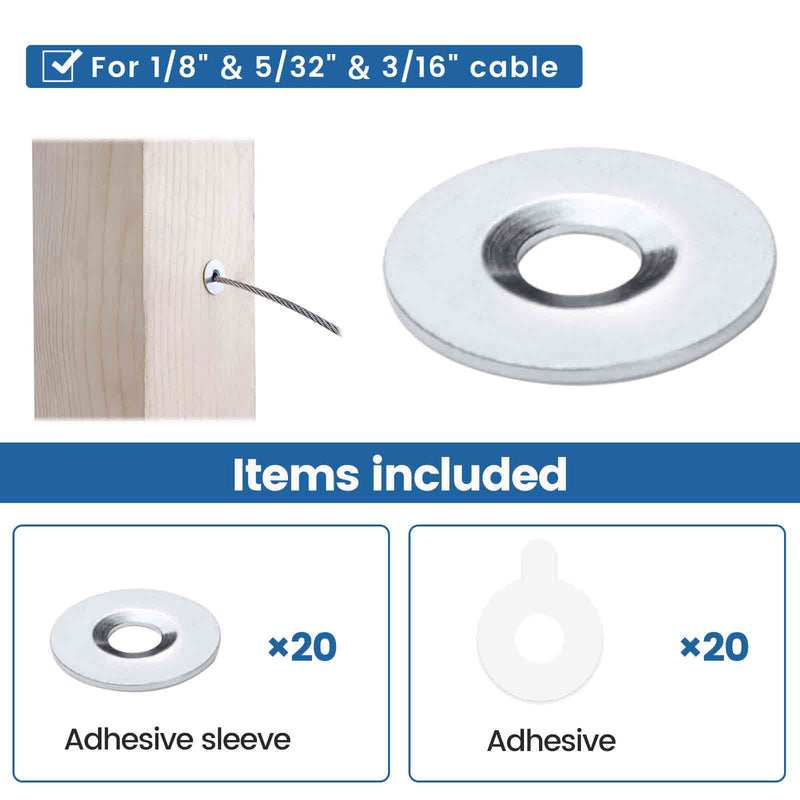 Load image into Gallery viewer, Muzata Adhesive Sleeves T316 Stainless Steel for Wood Metal Posts CR91