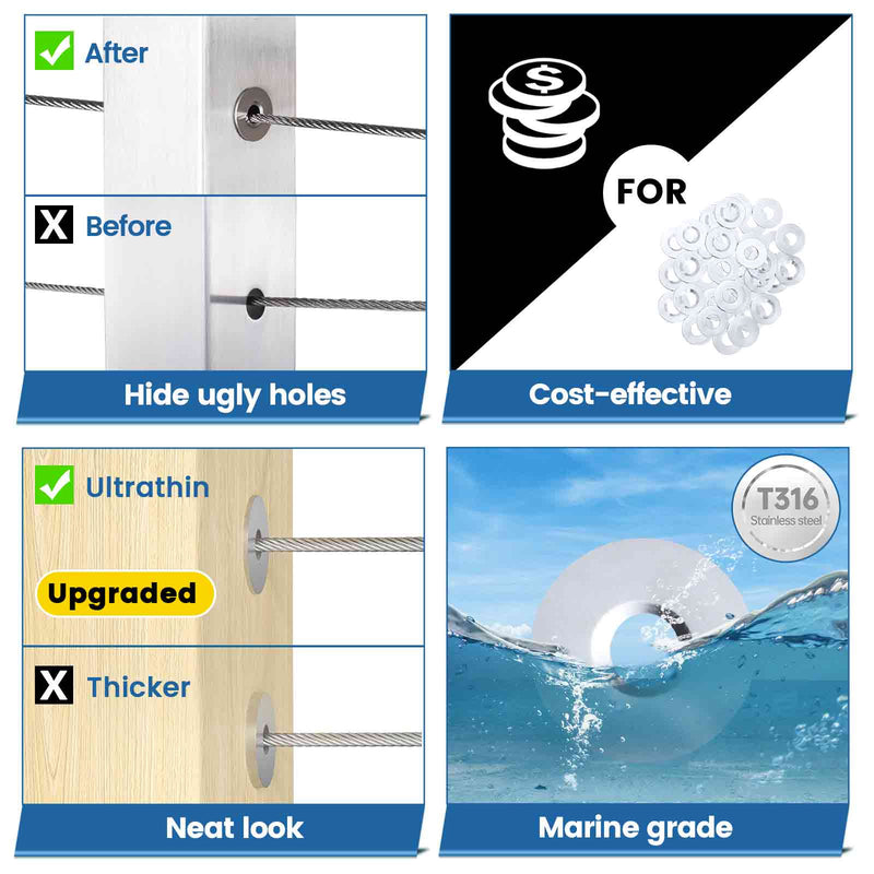 Load image into Gallery viewer, Muzata Adhesive Sleeves T316 Stainless Steel for Wood Metal Posts CR91