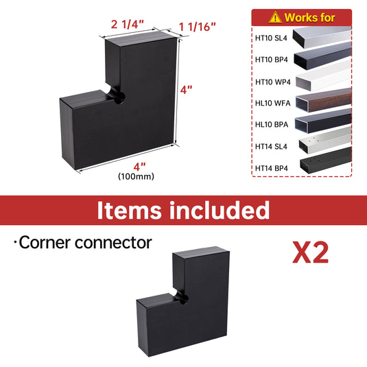 Muzata 2Pack Flat Handrail Corner Connector 90 Degree HA02 BNP