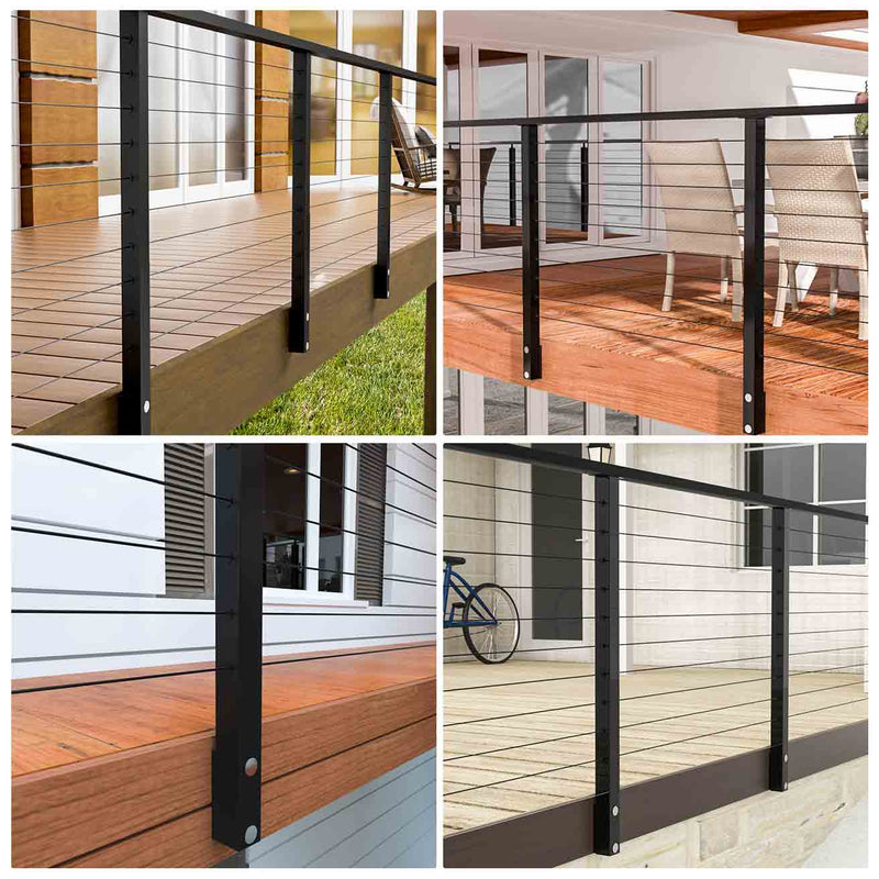 Load image into Gallery viewer, Muzata 36''x2''x2''Level-Drilled Flat Side Mount Black Post PF02 BH4S
