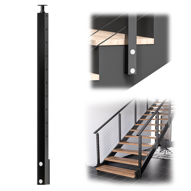 Load image into Gallery viewer, Muzata 36''x2''x2'' 30°-drilled Top Stainless Steel Side Mount Post PF01 BB4S