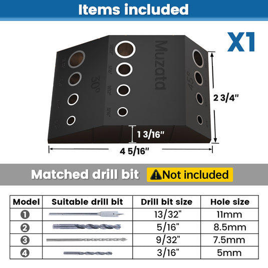 Muzata Upgraded Multi-Angle Drill Guide Jig, CT24