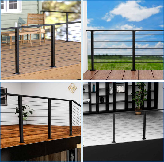 Muzata-42-in-black-stainless-steel-top-mount-post-level-drilled-ps02-bh4l-application