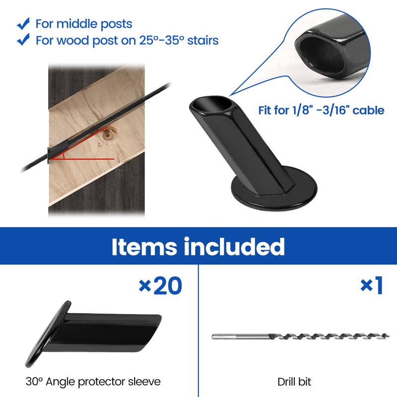 Load image into Gallery viewer, Muzata-black-T316-stainless-steel-protective-angle-sleeves-CR70-20pack