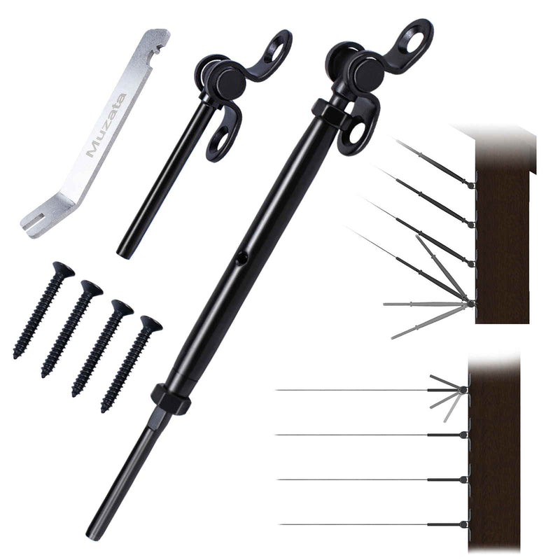 Load image into Gallery viewer, Muzata black cable railing kit