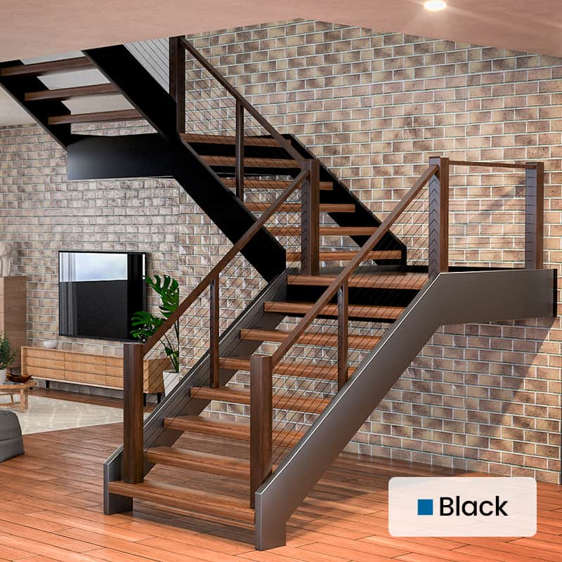 Muzata black wood system adds a touch of class when installed indoors