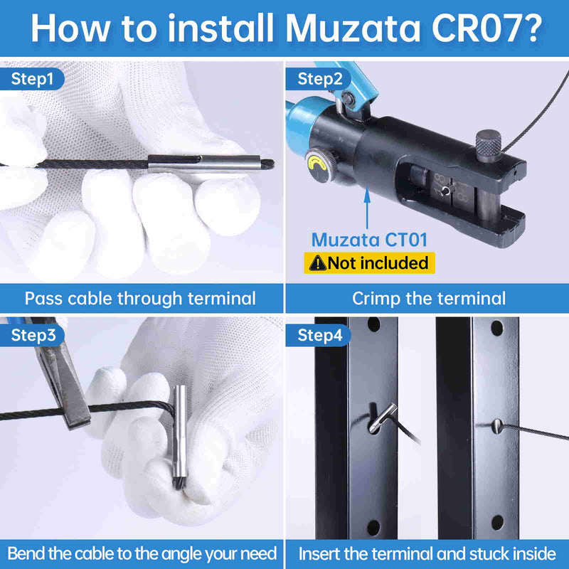 Load image into Gallery viewer, Muzata 1/8&quot; Invisible Cable Railing Kit Terminal Toggle Anchor Angle Adjustable CR07
