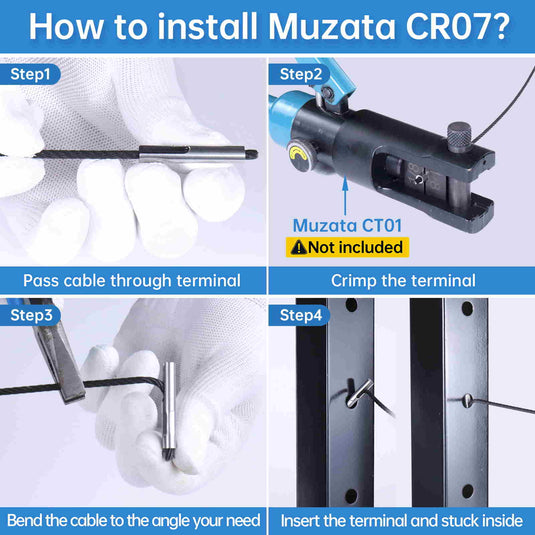 Muzata 1/8" Invisible Cable Railing Kit Terminal Toggle Anchor Angle Adjustable CR07