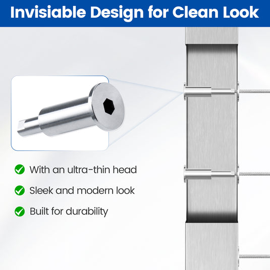 Muzata 1/8" Invisible Cable Railing Tensioner CB40