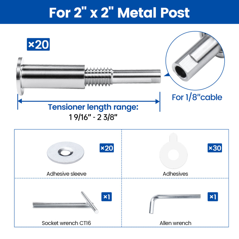 Load image into Gallery viewer, Muzata 1/8&quot; Invisible Cable Railing Tensioner CB40
