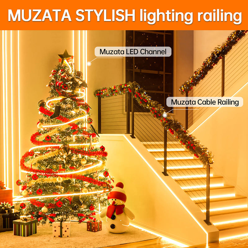 Load image into Gallery viewer, Muzata U Shape LED Silver Aluminum Channel System with Milky White Cover Lens U1SW WW
