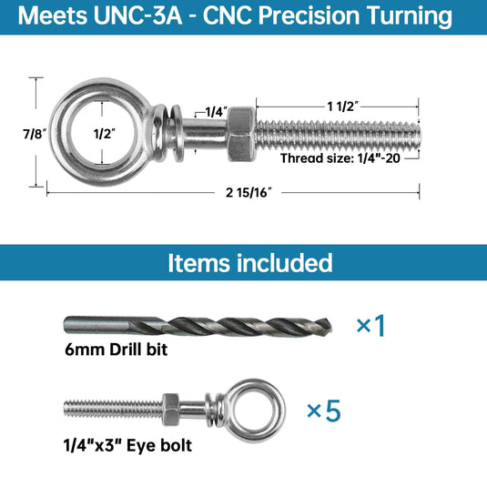 Muzata T316 Heavy Duty Eye Bolt CR31