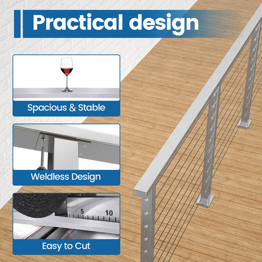 Muzata 6'6" Brushed Flat Handrail HT10 SL4