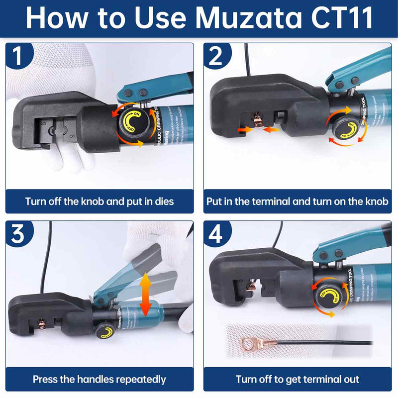 Load image into Gallery viewer, Muzata 45KN Hydraulic Hand Crimper CK12 with Cable Cutter CR09

