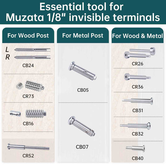 Muzata for 1/8” Cable Invisible Socket Wrench CT16
