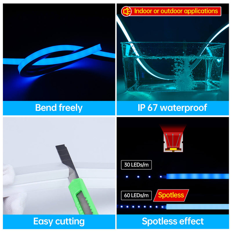 Load image into Gallery viewer, Muzata 16.5Ft/5M Spotless Flexible Silicone LED Channel  for DIY Neon Light for 11mm LED Strip USC4 LS3
