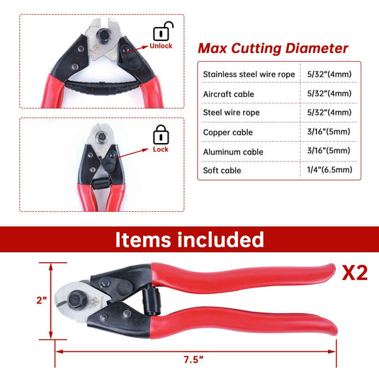 Muzata Heavy Duty 8" Cable Cutter CR12